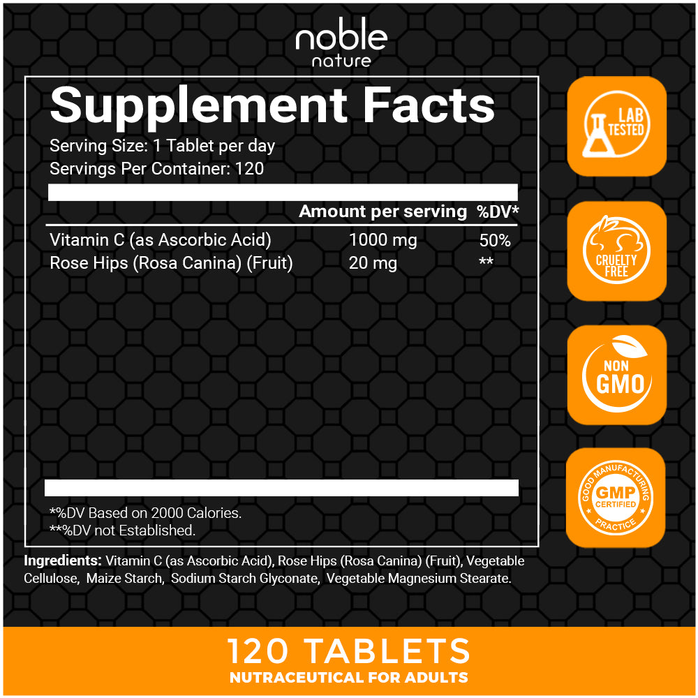Vitamin C1000 with rose hips-120 Tablets