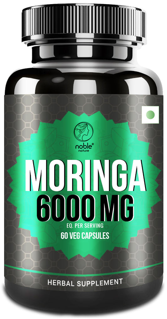 كبسولات المورينجا من نوبل نيتشر، لتعزيز الطاقة الطبيعية، ودعم المناعة، ومضادات الأكسدة القوية - 60 كبسولة نباتية - 6000 ملغ لكل حصة