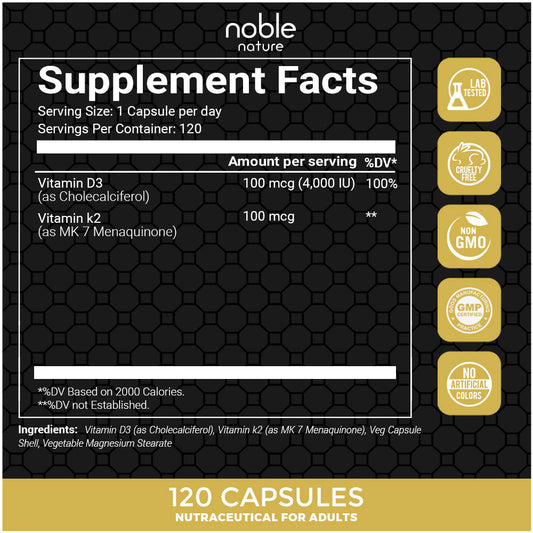 Vitamin D3 + K2 Capsules