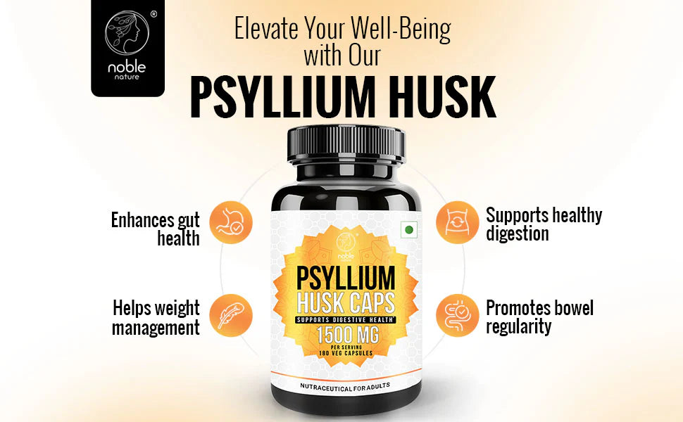 Psyllium Husk Powder Supplement, 180 Capsules