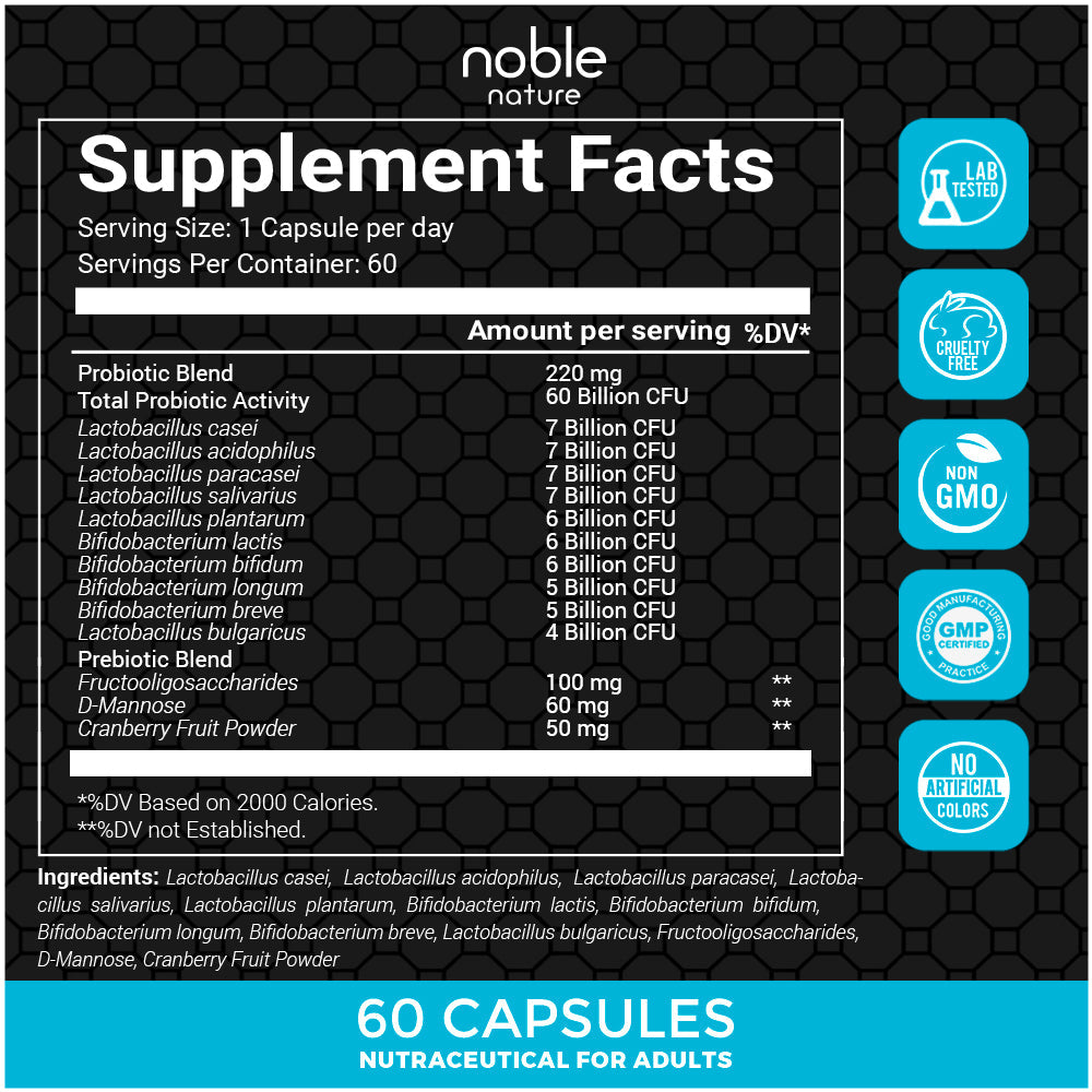 60 Billion Cfus Probiotic Capsules