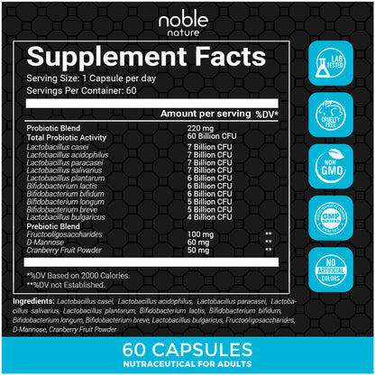 60 Billion Cfus Probiotic Capsules