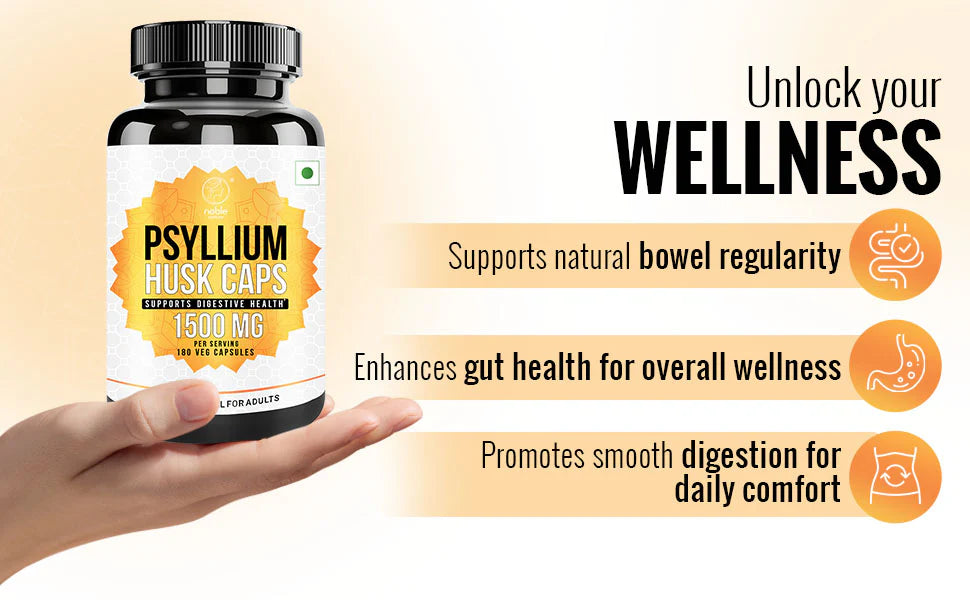 Psyllium Husk Powder Supplement, 180 Capsules