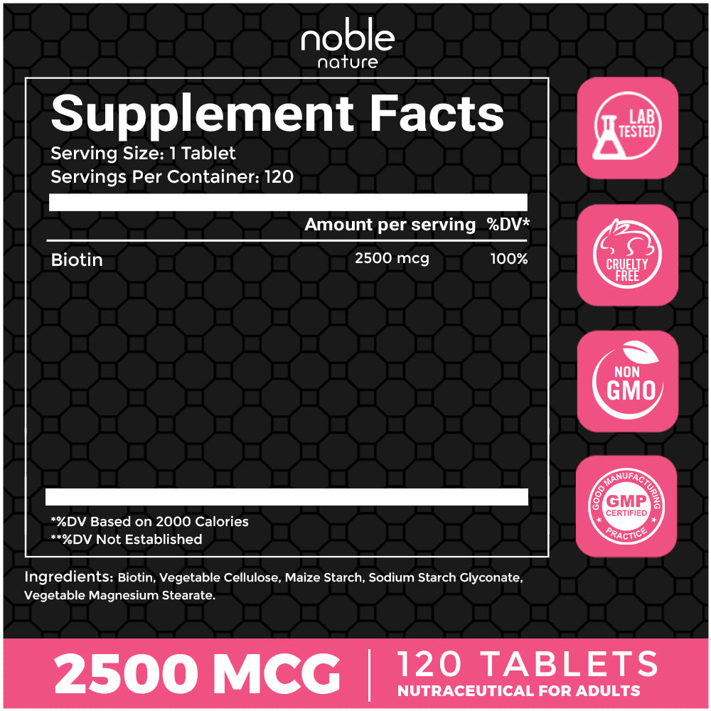 أقراص البيوتين 2500 ميكروغرام 