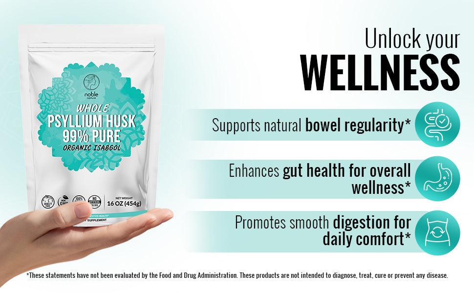 Natural Psyllium Husk Powder (16oz/454g)