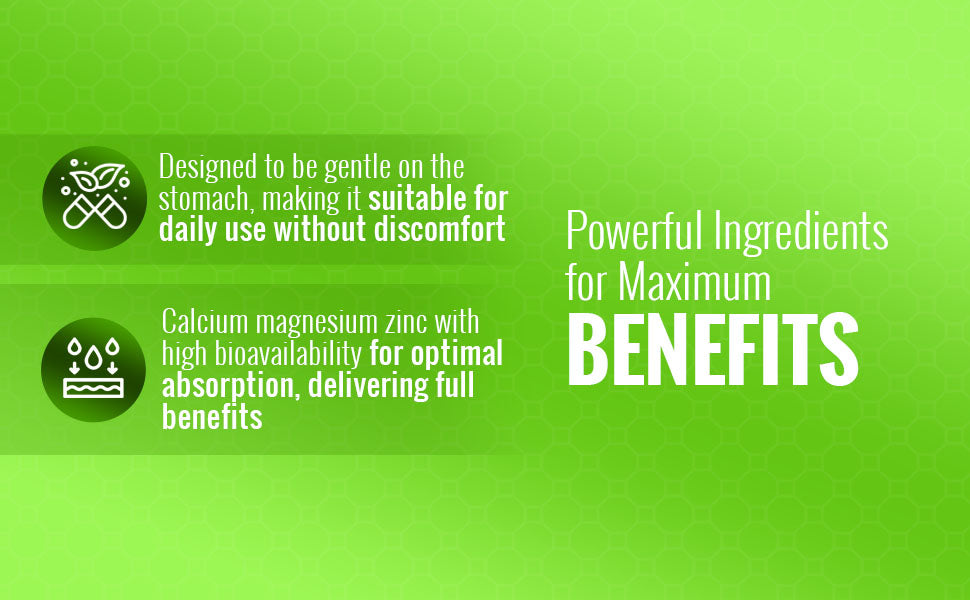 نوبل نيتشر كالسيوم ماغنيسيوم زنك مع فيتامين د3 - ​​مكمل غذائي معدني أساسي، 90 قرصًا - يعزز صحة العظام ويدعم المناعة