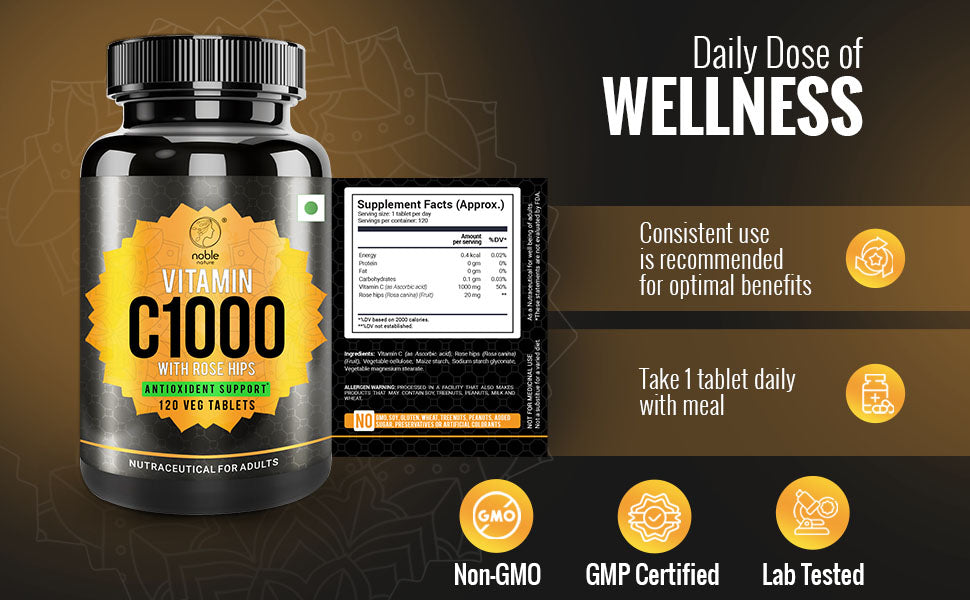 Vitamin C1000 with rose hips-120 Tablets