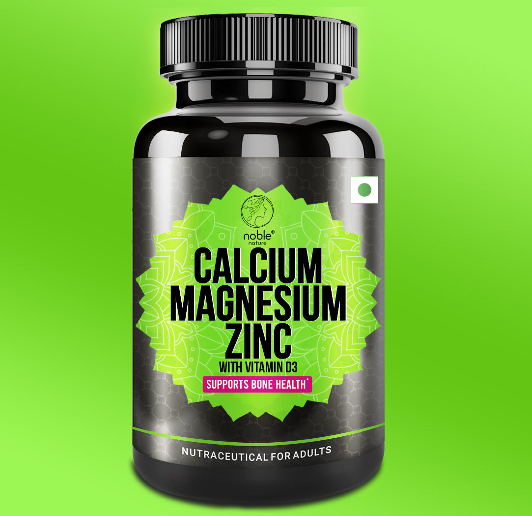 نوبل نيتشر كالسيوم ماغنيسيوم زنك مع فيتامين د3 - ​​مكمل غذائي معدني أساسي، 90 قرصًا - يعزز صحة العظام ويدعم المناعة