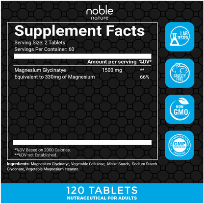 جليسينات المغنيسيوم المخلبي 3500 ملغ 120 قرصًا