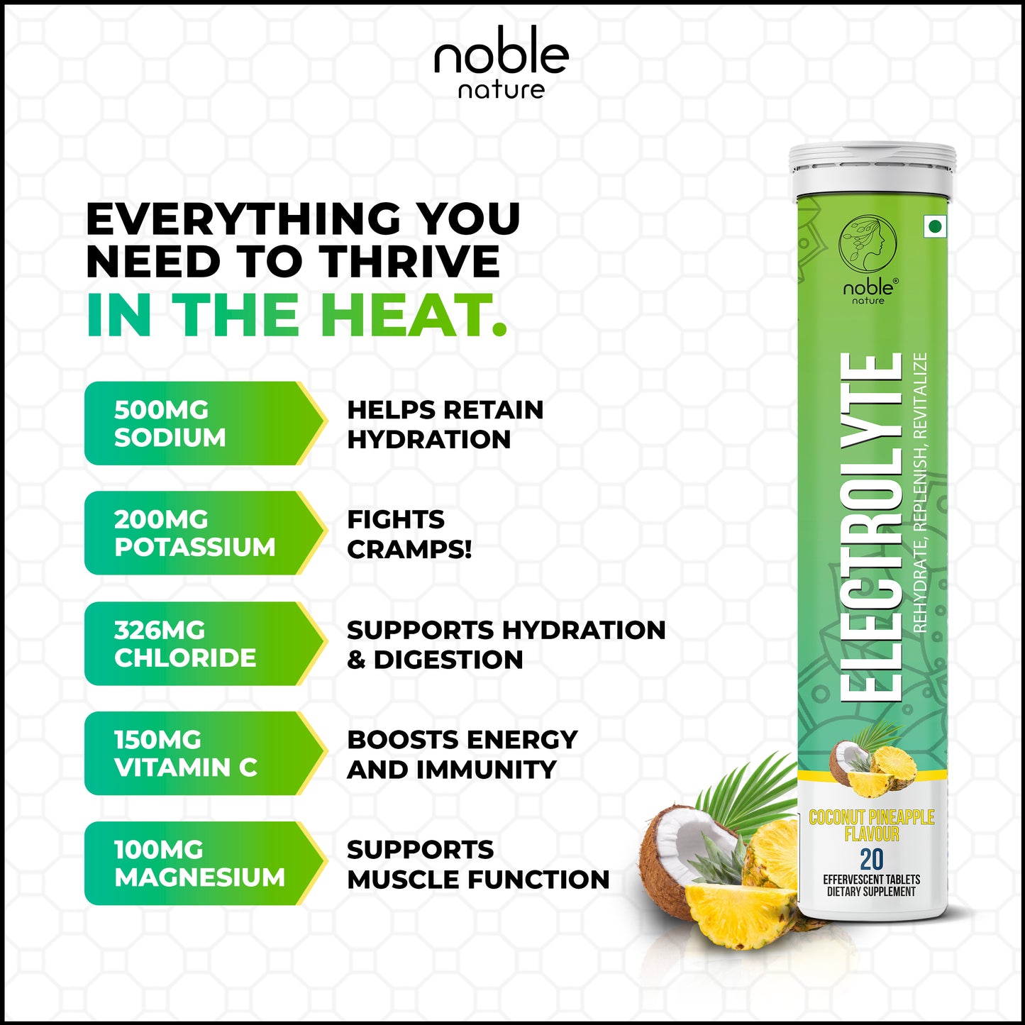 Electrolyte Effervescent Tablets (Coconut Pineapple)