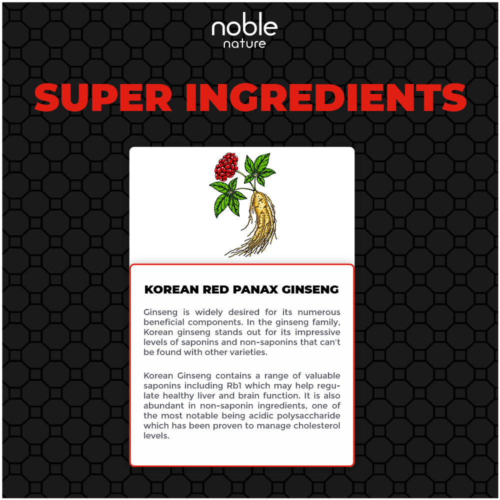 نوبل نيتشر، جينسنغ باناكس أحمر كوري نقي - 120 كبسولة نباتية - جينسنوسيدات عالية القوة - مسحوق مستخلص جذر الجينسنغ للطاقة والفعالية والقوة والحيوية والتركيز للرجال والنساء