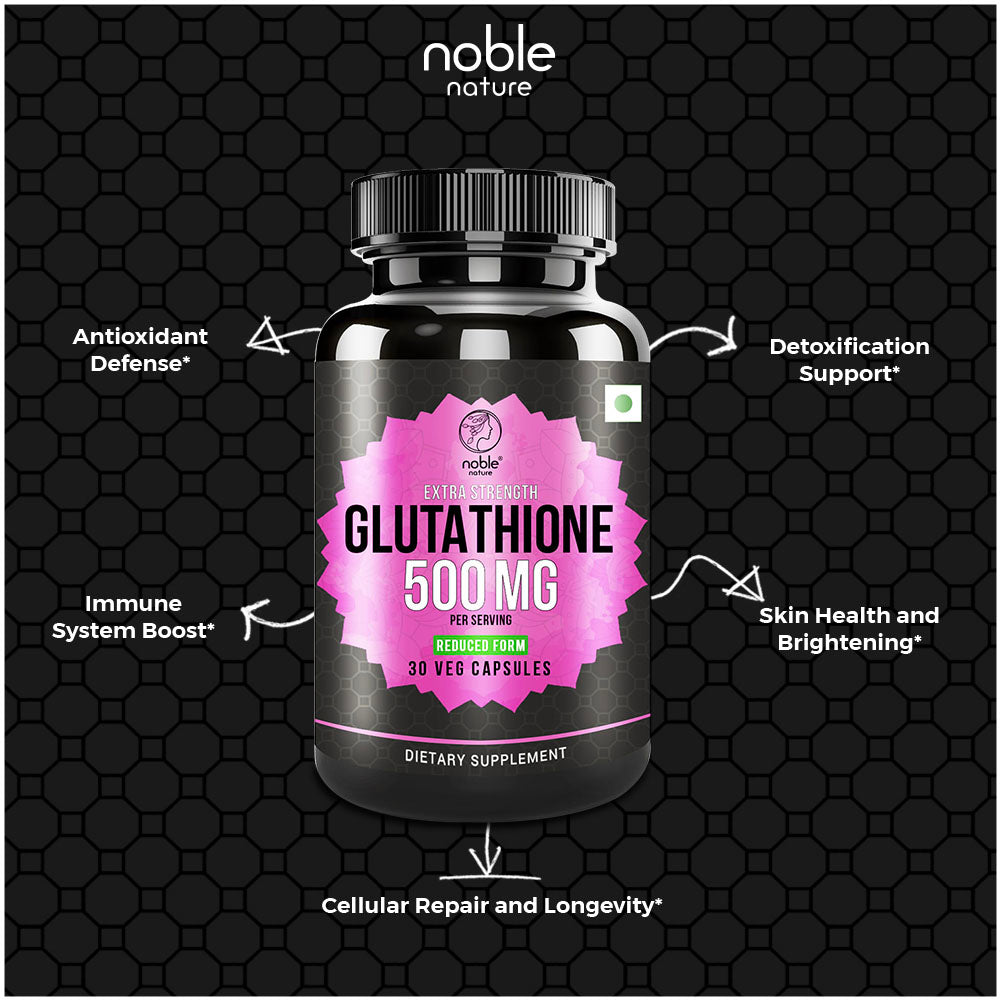 كبسولات نوبل نيتشر جلوتاثيون ٥٠٠ ملغ قوة إضافية، شكل مخفّض - ٣٠ كبسولة نباتية
