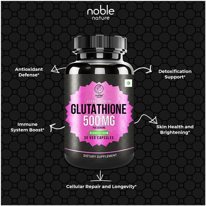 كبسولات نوبل نيتشر جلوتاثيون ٥٠٠ ملغ قوة إضافية، شكل مخفّض - ٣٠ كبسولة نباتية