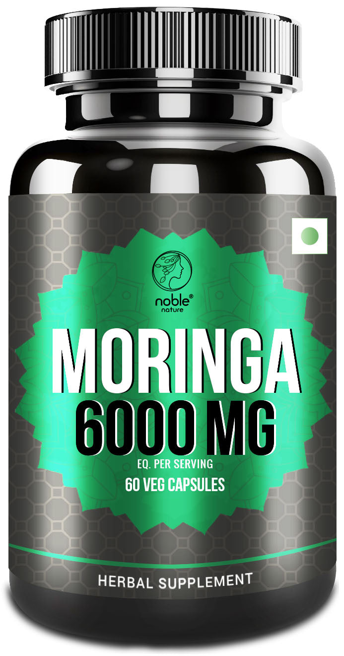 كبسولات المورينجا من نوبل نيتشر، لتعزيز الطاقة الطبيعية، ودعم المناعة، ومضادات الأكسدة القوية - 60 كبسولة نباتية - 6000 ملغ لكل حصة