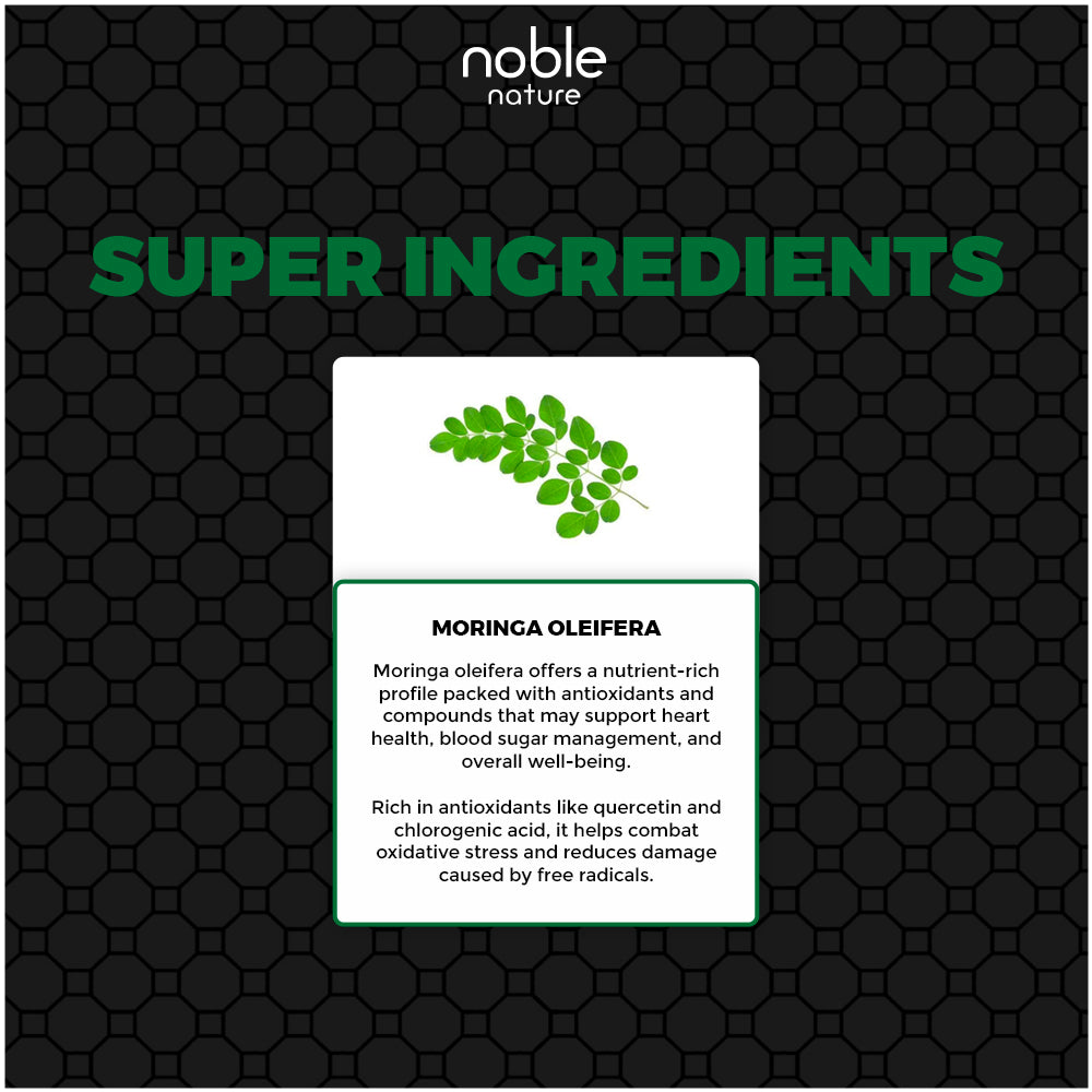 كبسولات المورينجا من نوبل نيتشر، لتعزيز الطاقة الطبيعية، ودعم المناعة، ومضادات الأكسدة القوية - 60 كبسولة نباتية - 6000 ملغ لكل حصة
