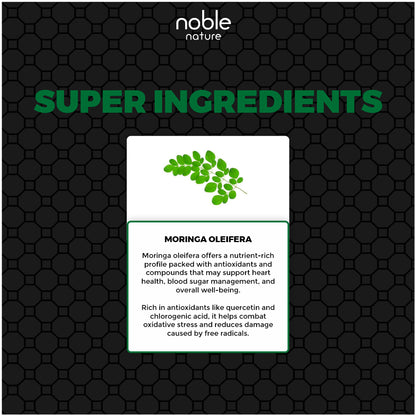 كبسولات المورينجا من نوبل نيتشر، لتعزيز الطاقة الطبيعية، ودعم المناعة، ومضادات الأكسدة القوية - 60 كبسولة نباتية - 6000 ملغ لكل حصة